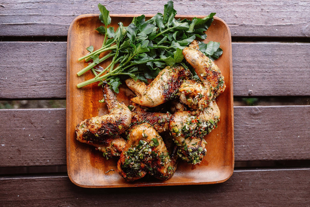 WATERCRESS CHIMICHURRI GRILLED CHICKEN WINGS